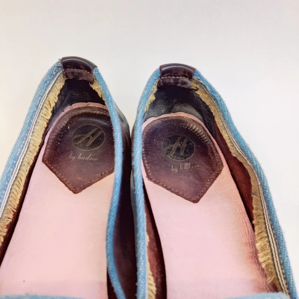 H by Hudson Brown Leather Flats Sz 38